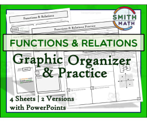 Functions & Relations Graphic Organizer and Practice Packet