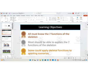 Functions of the Skeleton - Grade 9-10