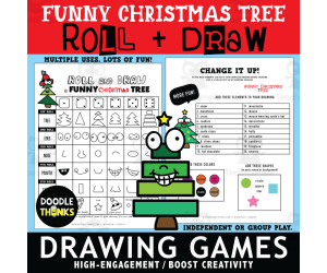 Funny Christmas Tree Roll and Draw Game | Drawing Focus Winter Art