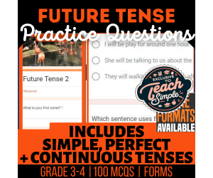Future Tense Practice Questions - Grammar Grade 3-4 (Forms)