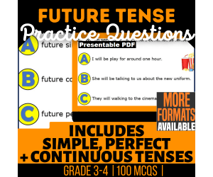 Future Tense Practice Questions - Grammar Grade 3-4 (Presentable PDF)