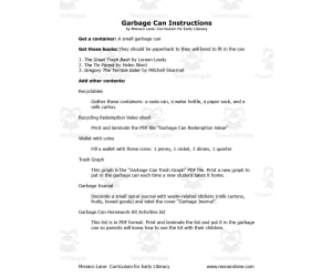 Garbage Can Homework Kit