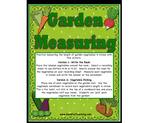 Garden Vegetables Measuring Activity