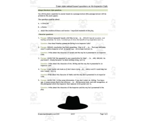 GCSE Literature: An Inspector Calls | Exam Style Questions