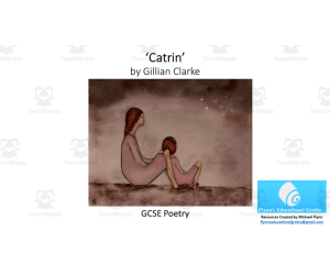 GCSE Poetry Lesson: ‘Catrin’ by Gillian Clarke