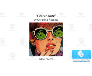 GCSE Poetry Lesson: ‘Cousin Kate’ by Christina Rossetti