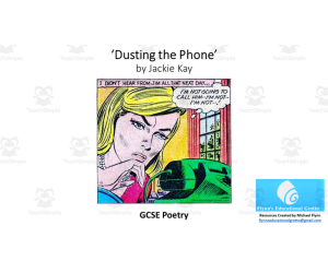 GCSE Poetry Lesson: Dusting the Phone by Jackie Kay