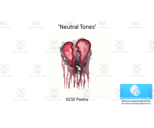 GCSE Poetry Lesson: ‘Neutral Tones’ by Thomas Hardy