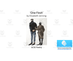 GCSE Poetry Lesson: ‘One Flesh’ by Elizabeth Jenning