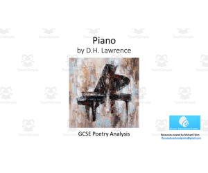 GCSE Poetry Lesson: 'Piano' by DH Lawrence