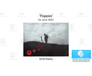 GCSE Poetry Lesson: ‘Poppies’ by Jane Weir