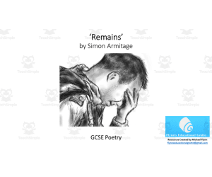 'Remains' by Simon Armitage – GCSE Poetry Lesson