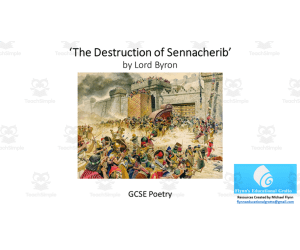 GCSE Poetry Lesson: ‘The Destruction of Sennacherib’ by Lord Byron