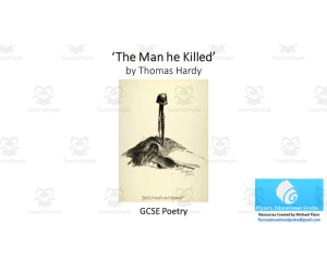 GCSE Poetry Lesson: ‘The Man he Killed’ by Thomas Hardy