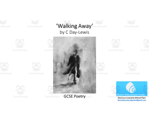 GCSE Poetry Lesson: ‘Walking Away’ by C Day-Lewis