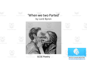 GCSE Poetry Lesson: ‘When we two Parted’ by Lord Byron