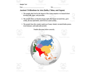Geography Assessment: Ancient Civilizations in Asia