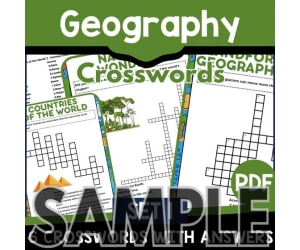 Geography Crossword - Set 1: 1 Page Sample (PDF)
