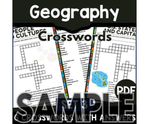 Geography Crossword - Set 3: 1 Page Sample (PDF)