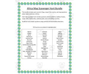 Geography Scavanger Hunt: Africa