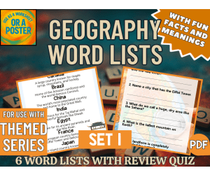 Geography Word List Posters - Set 1 (PDF)