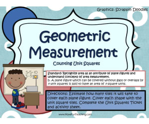 Geometric Measurement Estimate and Count Unit Squares Activity