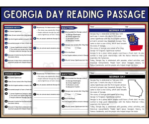 Georgia Day Reading Comprehension Passages and Questions