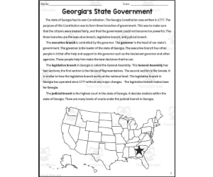 Georgia State Governor Reading Packet