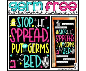 Germ Free Awareness Bulletin Board Kit, Door Decoration Set, or Poster