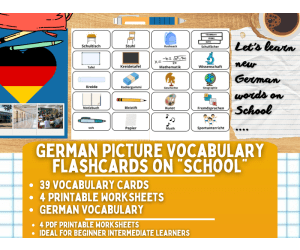 German Picture Vocabulary Flashcards - School