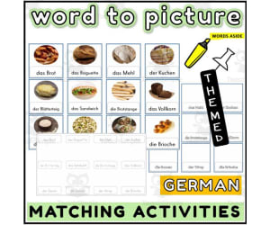 German Word to Picture Activities Flashcards 3
