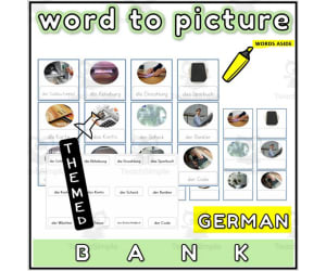 German Word to Picture Activities Flashcards 4