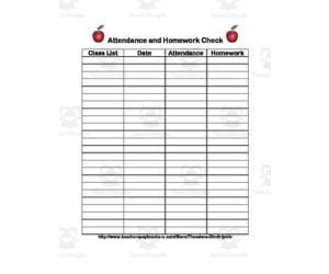 Get Organized! Attendance and Homework Check