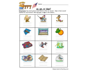 GI GE DGE Worksheet