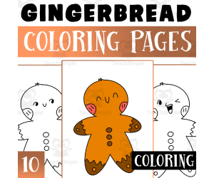 Gingerbread Coloring Pages Worksheet Activity For Morning Work