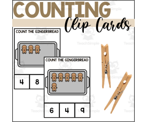 Gingerbread Counting to 10 Clip Cards