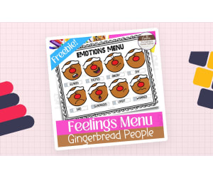 Gingerbread Person Feelings Menu-- Emotions Chart and Reference Poster