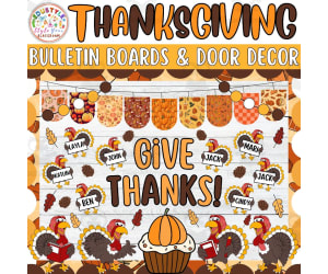 Give Thanks!: Thanksgiving & Fall Bulletin Board or Door Decor Kit
