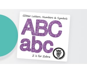 Glitter Letters, Numbers & Symbols - Purple Glitter