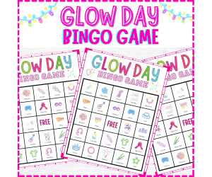 Glow Day Bingo Game, Fun No Prep End of Year STEM Activities
