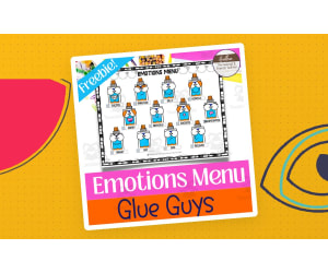 Glue Bottle Feelings Faces Menu-- Reference Poster and Emotions Chart