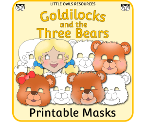Goldilocks and the Three Bears Mask - Full Color and Colouring versions