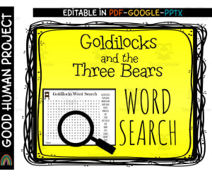 Goldilocks and the Three Bears | Word Search Activity
