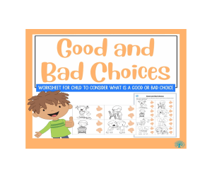 Good and Bad Behavior Choices Worksheet