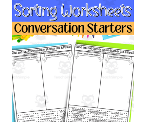 Good and Bad Conversation Starters Cut-And-Paste Worksheets
