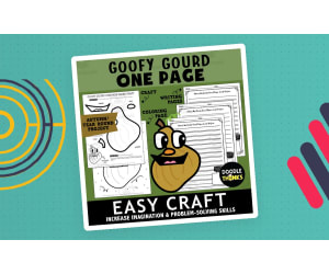 Goofy Gourd One Page Paper Craft Activities | Plant or Farm Theme