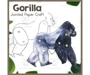 Gorilla | Jointed Paper Craft | Articulated Animal Art Project | Ape