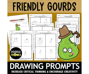 Gourd Design Art Prompts | Creative Fall Drawing Activity