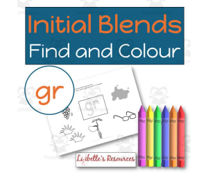 GR Blend Find and Colour Phonics Worksheet to Develop Phonemic