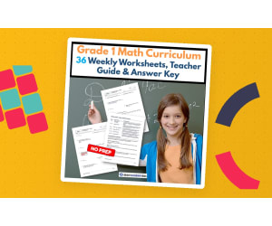 Grade 1 Math Curriculum | 36 Weekly Worksheets